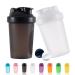 OOTD Protein Shaker bottle 400 ml of leakproof BPA free protein shaker for supplement shakes with sieve & scale fitness mixer for creamy whey protein powder shakes (Black+White (2PCs) 400ml black+white