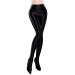 Women's Wet Look Footed Leggings Metallic Dance Tights Shiny Leggings Shimmer Pants Glitter Tights Black X-Large
