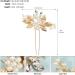 Caiguoer Gold Bride Wedding Headpiece Pearl Hair Pins Accessories Bridal Crystal Flower Hair Pieces for Women and Girls - Buy Online on GoSupps.com