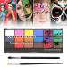 Kindoyo face painting set - body color children's make -up set with 18 colors washable facial color bodypainting professional with brush for halloween party -makeup carnival theater schmick 18 color