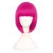 MapofBeauty 12 inch/30cm Natural Female Short Straight Hair BOB Wig (Hot Pink)