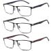 3 Pack Blue light Blocking Reading Glasses for Men, Stylish Metal Frame Readers 3 Pack Mix Color 1.5 x