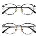 Cyxus blue light filter glasses women with cat eye round fashion vintage glasses without strength anti-harmful blue light UV400 from cell phone computer 09-black+black 2 pieces metal