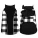 Kuoser Reversible Dog Coat, Warm Waterproof Dog Jacket, British Style Plaid Dog Winter Coats, Puppy Cold Weather Vest Windproof Outdoor Clothes Dog Snow Jackets for Small Medium Large Dogs Black Medium (Pack of 1)