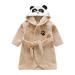 Miyanuby Baby Boys Girls Bathrobe Soft Flannel Langarm Animal Hoodie Morning Mantle Night Lashing Homewear For Children Baby Boys Gift 1-2 Years Panda Khaki