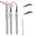 Cooklesa Eyebrow Natural Waterproof Eyebrow Pen with Microfine Tip Two-pronged Eyebrow Pencil Natural Brow Eyebrow Pen (01+02)
