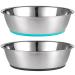 PEGGY11 Lightweight Stainless Steel Cat Dog Bowls - 2 Pack 0.75L 0.75L Grey