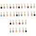 LALAFINA 60 Pcs DIY Bracelet Drop Pearls Round Ball Pendant Charms Gold Locket Pendant Accessories Set Alloy