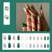 Justotry 24 Pcs Teal French Swirl Stiletto Press on Nails - Short Wavy False Nails with Nail Glue for Women - Buy Online on GoSupps.com