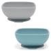 MiaMia 2x Baby Silicone Bowl with Suction Cup/Baby Bowl Set - 2 pieces non-slip porridge bowls - Petrol Grey