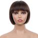 Short Bob Human Hair Wigs - Brazilian Virgin Human Hair Wigs with Bangs Natural Hairline Short Straight Hair Wig Caps for Black Women (KINKYS MISSMIZZ) 8 Inch 4