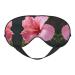 SSIMOO Hawaii Red Flower Print Double-Sided Eye Mask Soft and Light Blocking for Enhancing Sleep Quality Black