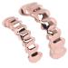 Alloy Hip Hop False Teeth Set for Halloween Includes Upper and Lower Teeth with Pads Tweezer and Manual for Parties Fashion Shows Concerts and Gifts Rose Gold