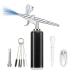 I-BEAUTEE 27PSI Airbrush Kit  Wireless Portable Airbrush Compressor  Rechargeable Cordless Airbrush  Mini Air Brush  Handheld Airbrush Gun for Barber  Model Painting  Nail Art  Makeup  Tattoo (Black)