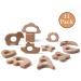 Natural Wood Teethers for Babies - DIY Necklace and Bangles for Soothing Gum Pain | Molar Teething Relief with Bird, Elephant, Sheep, Moon, and More - Buy Online on GoSupps.com