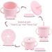 Linowos 2-in-1 Snack Cup & Spill-Proof Sippy Cup - Silicone Toddler Snack Cup with Level Indicator | Perfect for Babies & Toddlers Training - Pink - Buy Online on GoSupps.com