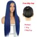 Buy Women s Dark Blue Lace Front Wig - Atayou Long Straight Synthetic Wig for Cosplay & Halloween - 5x2 Inches Tip (Blue 382) - Buy Online on GoSupps.com