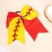 Cheer Bow Elastic Hair Tie - Handmade Sports Ponytail Holder for Girls Team Cheerleaders - Red Yellow White Glitter Ribbon Accessories - Buy Online on GoSupps.com