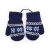 0-2Y Kids Thicken Soft Thermal Hanging Neck Gloves Winter Warm Cute Small Snowflake Dsign Mittens Full Finger Gloves with String for Baby Infant Children Toddler Girls Boys Navy