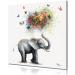 Yidepot Butterfly Elephant Wall Art Print - Colorful Heart Shaped Balloon for Kids' Nursery Decor - Canvas Framed 50x50CM - Buy Online on GoSupps.com