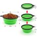 2 Pack Collapsible Dog Bowls with Carabiners - Portable Pet Feeding & Watering Dish for Travel - Small Blue+Green - Buy Online on GoSupps.com