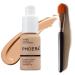 Glamza Phoera Foundation Set with Makeup Brush - Matte Cream Foundation Kit with 104 (Buff Beige) Shade & Applicator - Full Coverage Concealer - 24hr Oil Control - 30ml