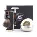 Haryali London 5-part shaving set for men double-sided razor plane with synthetic roof hair brush stand soap and bowl