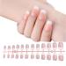 French Tip Nail Tips French Nails 10 Sheets Nude Color Short Press on Nails with White Edge 12 Size Full Cover Stick on Nails False Nails for Women Girls Nail Art Style2