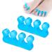 Sibba toe separator for nail polish silicone toe separator smooth iron and corrators for overlapping toes bale toes hammer toe foot pain relief for men and women (blue)