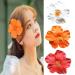 3Pcs Hawaiian Flower Hair Clips for Women Fashion Bohemian Flowers Hair Clip 3.5 Inch Artificial Flower Clips for Vacation Dancer Bridal Wedding Beach Party