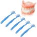 Ververt Touch Denture Cleaning Brush Set - 5-Part ProStese Double-Sided Cleaning Brush for Elderly | Portable & Travel-Friendly | Essential Blue Care Tool - Buy Online on GoSupps.com