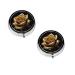 Gold Rose Printed Mini Round Pill Box Pill Box 3 Compartment Medicine Pill Case Pill Organizer Travel Pillbox Portable Pill Box for Pocket Home Office Use