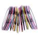 Nail Tape Flashing Tape 30 Colors Nail Striping Tape Line Multicolor Rolls Striping Tape Line Adhesive Sticker Decals DIY Nail Tip Applique Nail Art Decoration Nail Stickers Metal Tape