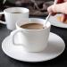 Set White Striped Ceramic Cup and Saucer Coffee Drinking Cup Breakfast Cup House Kitchen Office - Buy Online on GoSupps.com