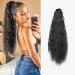 FDEETY 22 Inch Ponytail Hair Extension Piece Long Corn Curly Heat Resistant Synthetic Clip in Curly Wave Ponytail Hair Pieces For Women Girls (Natural Black) - Buy Online on GoSupps.com