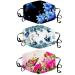 3 Pack Washable Reusable Floral Cotton Half Face Cover Unisex Mouth Covers Protection Half Face Windproof Face Caps Face Shield/Loop Scarf/Bandana/Balaclava for Snowboarding Ski Motorcycle