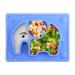 SILIVO Suction Plate Baby Non-Slip Silicone Baby Plate Toddler Plate Suction Plates and Placemat for Babies Weaning(10"x7.8"x1.1") Blue Elephant