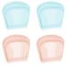 Nuenen 4 Pieces Small Portable Open Pill Pouch Silicone Pill Pouch Bags Reusable Storage Bag Clear Travel Pill Bag Resealable Organizer Pouches