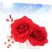DOITOOL 1pc Red Flower Hair Clip Bridesmaids Crystal Hair Comb Hair Barrettes for Women Metal Rose Headwear for Women Bridal Floral Hair Headpiece Tiara Roses Women's Accessories - Buy Online on GoSupps.com