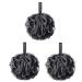 3Pcs Large Bath Shower Loofah Sponge Body Scrubber Skin Exfoliator eco Friendly Shower Sponge for Exfoliating Cleanse Improve Skin(Black)