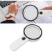 Portable 30X Double Glass Lens Handheld Large Banknote Inspection 12 LED Illuminated Lighted Magnifier for Reading Antique Full of Stars