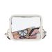 Oweisong PVC Clear Crossbody Bag Stadium Approved Transparent Shoulder Purse Small Phone Handbag for Women White