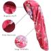 Buy Ladaypoa 2-Piece Womens Satin Sleeping Cap - Silk Hood for Curly Hair | Large Double-Layer Adjustable Satin Hood - Black & Deep Red Flower | International Shipping Available - Buy Online on GoSupps.com