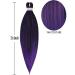 LDMY Pre-Stretched Braiding Hair Extensions - 8PCs 26inch Ombre Purple Synthetic Kanekalon Braids for Stylish Looks - Buy Online on GoSupps.com