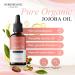HERBORGANIC Jojoba Essential Oil Carrier Oil - Pure Jojoba Oil for Skin and Hair Care - Natural Moisturizer for Face Body and Scalp - Cold Pressed Unrefined Hexane-Free - 100ml - Buy Online on GoSupps.com