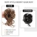 RPAEOY Dark Brown Hair Parts with Rubber Band - 2 Piece Curly Ponytail Extensions & Messy Bun Ties for Women & Girls - Buy Online on GoSupps.com