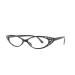 Pop Fashionwear Rhinestone Colorful Cat Eye Reading Glasses R223 (Black 1.50)