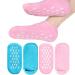 2 Pairs Soft Moisturizing Socks Gel Lining Infused with Essential Oils and Vitamins for Dry Hard Cracked Skin Moisturizing Day Night Care Skin (Blue Pink)
