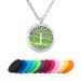 Family Tree of Life Necklace for Essential Oil Diffuser Aromatherapy Jewelry 12 Refill Pads Tree 3