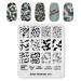 Alexnailart Nail Art Stamping Plates Image Template Camouflage Pattern Cow Texture Graphics Alphabet Pattern Design Stamper Nail Art DIY Print Manicure Nail Art Stencil Tools FA061
